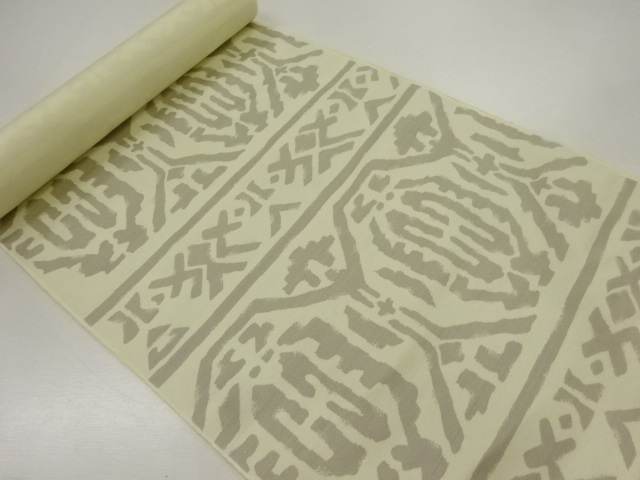 アンティーク　抽象模様織出し名古屋帯地反物